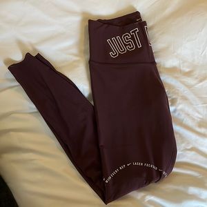 Maroon Nike Leggings Just Do It logo